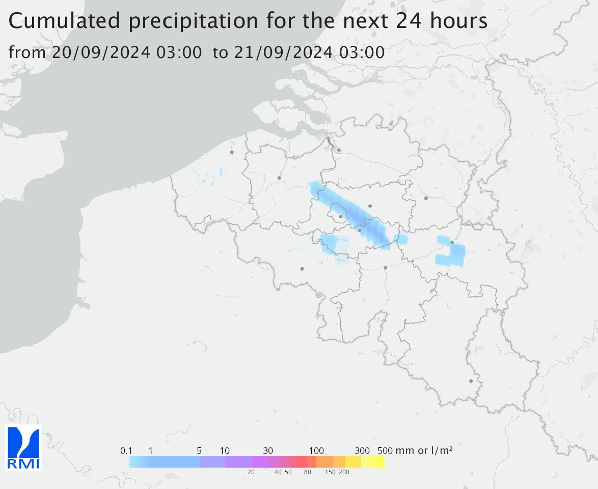 forecasted accumulated precipitation for the next 24 hours